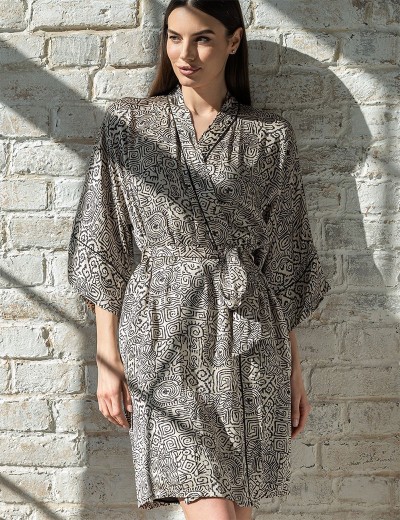 Халат из шёлка и вискозы Mia-Amore RUNA 3993, Цвет: мультколор, Размеры: L/XL, изображение 4