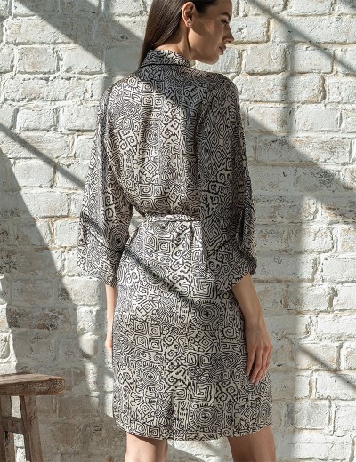 Халат из шёлка и вискозы Mia-Amore RUNA 3993, Цвет: мультколор, Размеры: L/XL, изображение 2