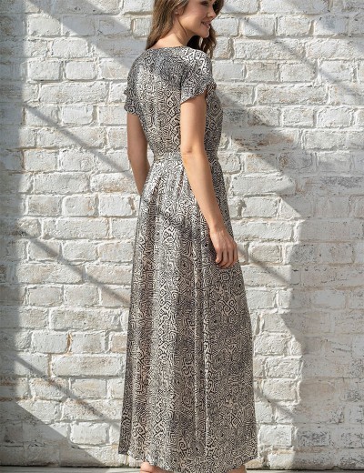 Длинный халат с коротким рукавом Mia-Amore RUNA 3994, Цвет: мультколор, Размеры: 3XL, изображение 3