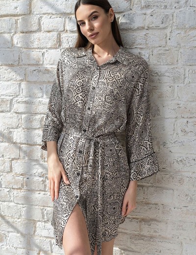 Домашняя рубашка из шёлка и вискозы Mia-Amore RUNA 3997, Цвет: мультколор, Размеры: S/M, изображение 3