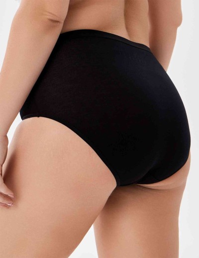 Высокие трусы из хлопка Milavitsa 265450 черный, Цвет: черный, Размеры: 2XL, изображение 2