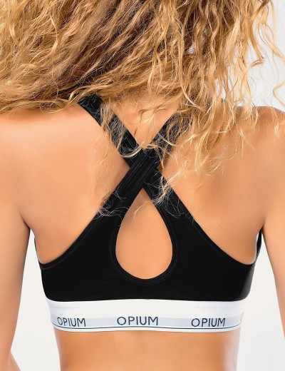 Топ для фитнеса Opium B-18 черный, Цвет: черный, Размеры: L, изображение 2
