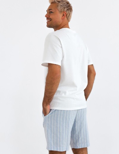 Мужская пижама с шортами Sensis EDWIN, Цвет: белый, Размеры: M, изображение 3