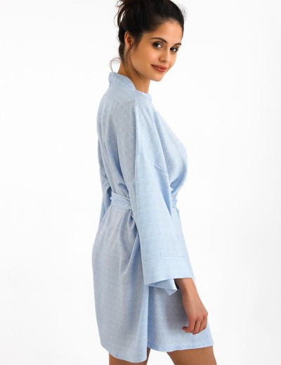 Халат с широкими рукавами Sensis FELICIA, Цвет: голубой, Размеры: L/XL, изображение 3
