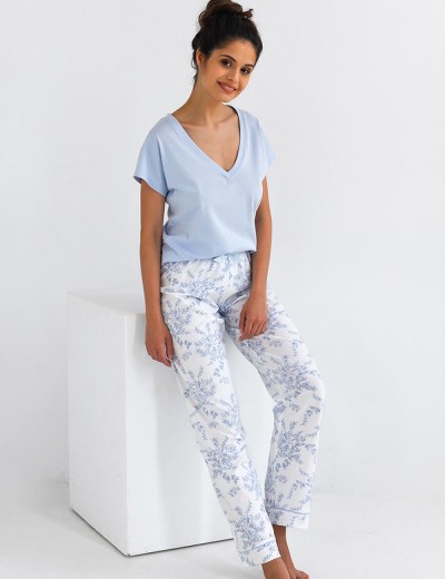 Женская пижама с брюками Sensis GABRIELLE, Цвет: голубой, Размеры: S, изображение 2