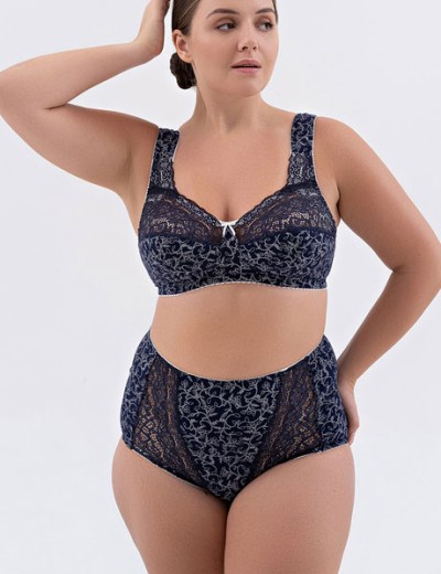 Высокие хлопковые трусы Valmira 2918/C синий с молоком, Цвет: синий с молоком, Размеры: XL, изображение 3