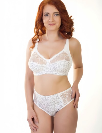 Трусики хлопковые с кружевом Valmira 2949/C белый с серым, Цвет: белый с серым, Размеры: M, изображение 2