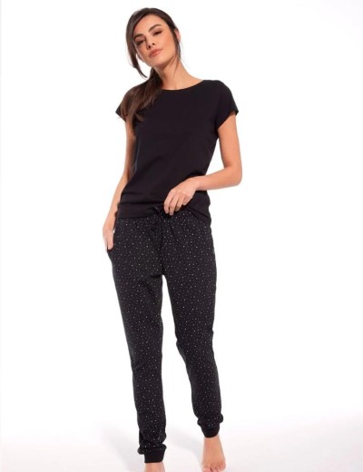 Женские домашние трикотажные брюки Cornette 909 черный/белый, Цвет: черный/белый, Размеры: S, изображение 2 Женские домашние трикотажные брюки Cornette 909 черный/белый, Цвет: черный/белый, Размеры: S, изображение 2
