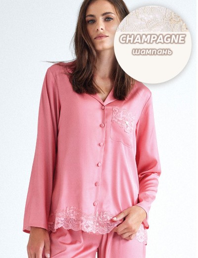 Атласная пижама Lormar SATEN 651816lu champagne, Цвет: champagne (шампань), Размеры: 2XL, изображение 3