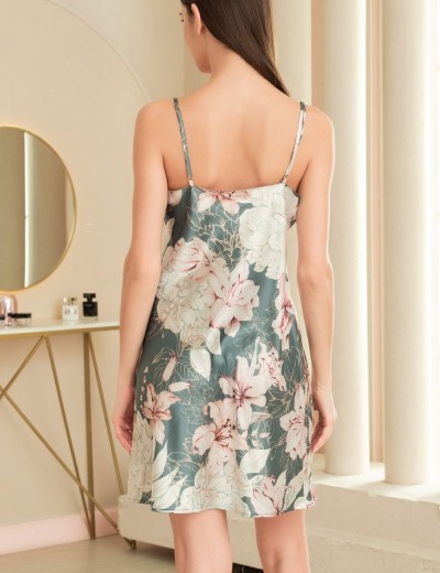 Шелковая сорочка с цветами Mia-Amore MARYROSE 4180, Цвет: тимьян, Размеры: 2XL, изображение 2