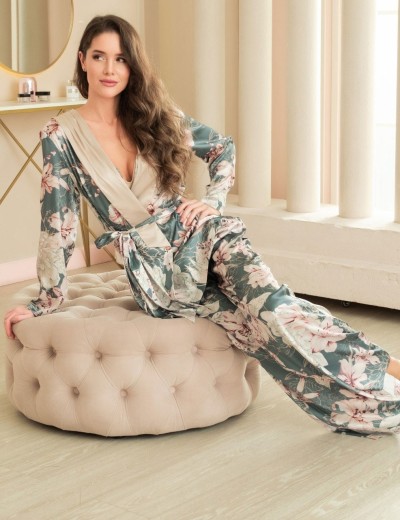 Шелковый комплект двойка Mia-Amore MARYROSE 4186, Цвет: тимьян, Размеры: S, изображение 2