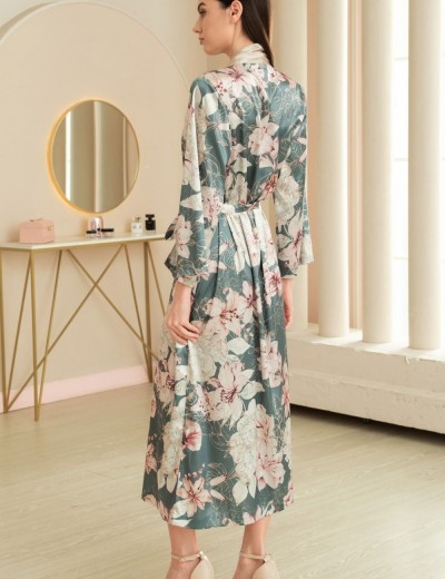 Длинный халат из шелка Mia-Amore MARYROSE 4189, Цвет: тимьян, Размеры: L/XL, изображение 2