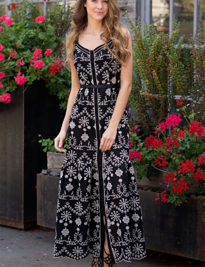 Длинный сарафан из хлопка Mia-Amore NOIR 1338, Цвет: черный, Размеры: M, изображение 3