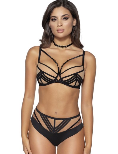 Бюстгальтер пуш-ап Novika UMA N01 PUSH UP beige, Цвет: чёрно-бежевый, Размеры: 80B, изображение 5