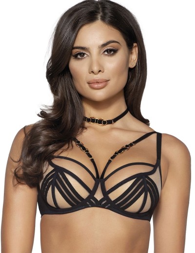 Бюстгальтер мягкий Novika UMA N03 M beige, Цвет: чёрно-бежевый, Размеры: 75K, изображение 3