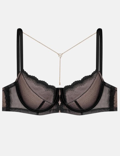 Полумягкий бюстгальтер Esotiq NOTICE 41381 черный+бежевый, Цвет: черный+бежевый, Размеры: 70H, изображение 4