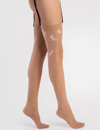 Чулки под пояс Fiore 4111/O FARFALLE 20 den экрю, Цвет: экрю, Размеры: 2, изображение 3