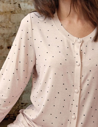 Пижама из принтованной вискозы Lormar RAIN 651785lu batida, Цвет: batida (пудровый), Размеры: S, изображение 2