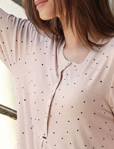 Бежево-розовая пижама с шортами Lormar RAIN 651786co batida, Цвет: batida (пудровый), Размеры: XL, изображение 2