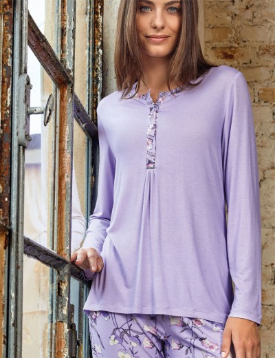 Пижама из вискозы Lormar BETULLA 631757co glicine, Цвет: glicine (глициния), Размеры: M, изображение 3