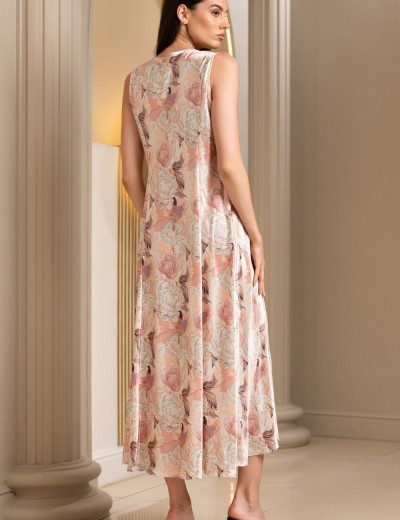 Шелковая сорочка макси Mia-Amore PEONY 4058, Цвет: мультицвет, Размеры: 2XL, изображение 2