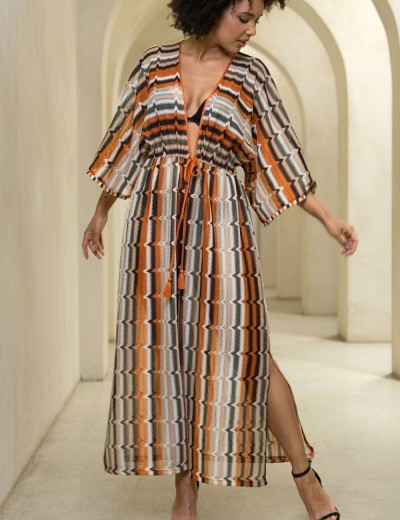 Ажурный халат-парео Mia-Amore SAHARA 7469, Цвет: сахара, Размеры: 4XL/5XL, изображение 3