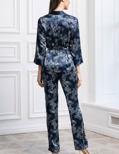 Пижама шёлковая Mia-Amore VANESSA 3754, Цвет: темно-синий, Размеры: XL, изображение 3