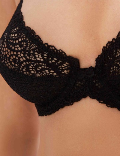 Кружевной мягкий бюстгальтер Misstyle 2543 черный, Цвет: черный, Размеры: 80A, изображение 4