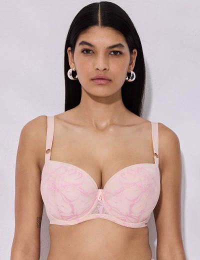 Бюстгальтер балконет Alles GLOSSY IRIS U/W beige/pink, Цвет: бежевый, Размеры: 80F, изображение 3