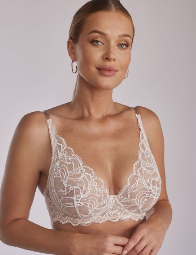 Кружевной бюстгальтер бралетт Kinga SAND ECRU 1127-SC, Цвет: экрю+телесный, Размеры: 70C, изображение 4