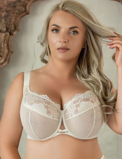 Мягкий бюстгальтер с подкроем Kris Line COTTON FLOWER Soft Full Cup, Цвет: латте, Размеры: 100D, изображение 3