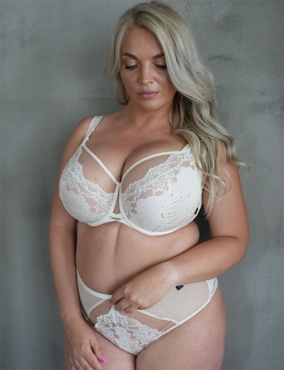 Бюстгальтер с мягкой чашкой Kris Line COTTON FLOWER Soft Lace, Цвет: латте, Размеры: 60F, изображение 9