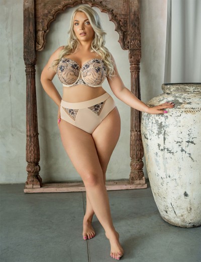 Трусы высокие Kris Line GLOW high waist, Цвет: темно-синий+бежевый, Размеры: M, изображение 4