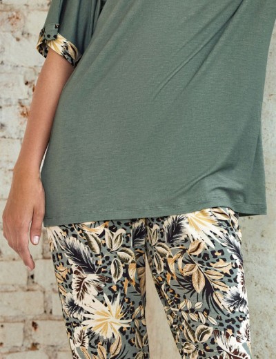 Пижама со штанами Lormar KENIA 651778co mility, Цвет: mility (хаки), Размеры: 2XL, изображение 2