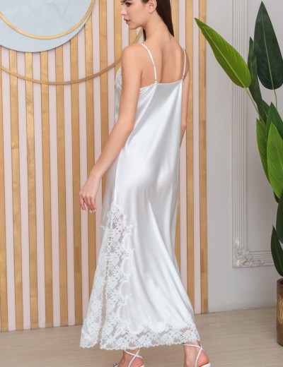 Длинная сорочка на бретелях Mia-Amore ADELINA 4175 белый, Цвет: белый, Размеры: 3XL, изображение 3