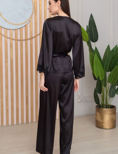 Комплект-тройка из шёлка Mia-Amore ADELINA 4176 черный, Цвет: черный, Размеры: S, изображение 4