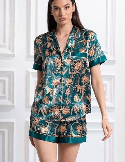 Пижама из натурального шёлка Mia-Amore EMERALD 3745, Цвет: изумрудный, Размеры: 3XL, изображение 4