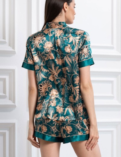 Пижама из натурального шёлка Mia-Amore EMERALD 3745, Цвет: изумрудный, Размеры: 3XL, изображение 2