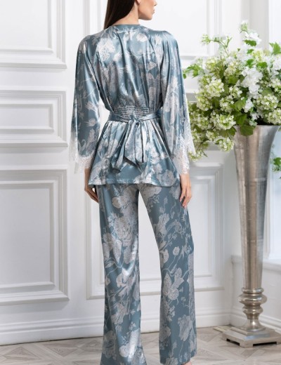 Шёлковый комплект с брюками Mia-Amore NINELLE 4256 мятный, Цвет: мятный, Размеры: S, изображение 2