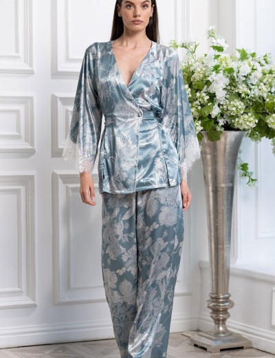 Шёлковый комплект с брюками Mia-Amore NINELLE 4256 мятный, Цвет: мятный, Размеры: S, изображение 4