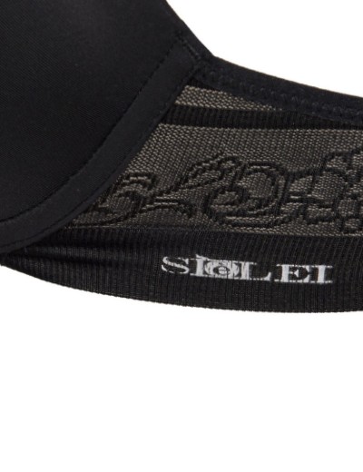 Гладкий бюстгальтер Sielei FLOWER 2508 nero, Цвет: nero (черный), Размеры: 80B, изображение 3