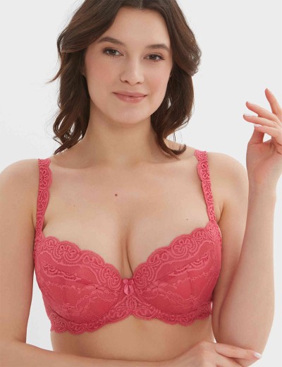 Бюстгальтер балконет пуш-ап VOVA SNEJANNA V54032 кармин, Цвет: кармин, Размеры: 85C, изображение 3