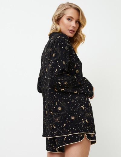 Пижама женская с шортами Aruelle ALEXANDRA, Цвет: черный, Размеры: S, изображение 2