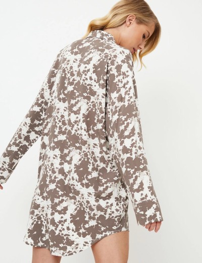 Сорочка-рубашка из вискозы Aruelle CINNAMON, Цвет: латте/молочный, Размеры: XS, изображение 2