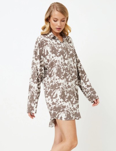 Сорочка-рубашка из вискозы Aruelle CINNAMON, Цвет: латте/молочный, Размеры: XS, изображение 3