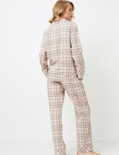 Фланелевая пижама с брюками Aruelle ELSIE, Цвет: бежевый, Размеры: S, изображение 3