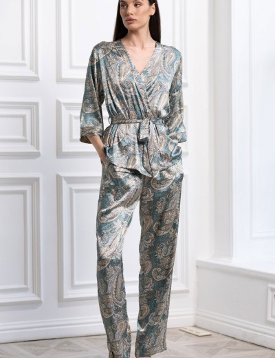 Шелковый комплект-тройка Mia-Amore DONATELLA 3075 изумрудный, Цвет: изумрудный, Размеры: L, изображение 3