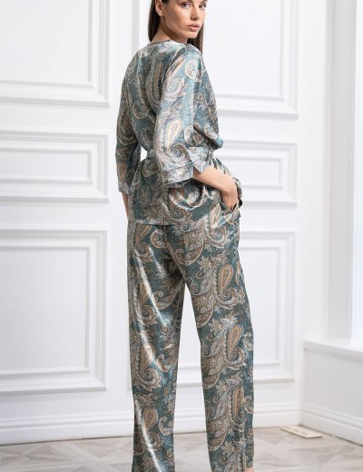 Шелковый комплект-тройка Mia-Amore DONATELLA 3075 изумрудный, Цвет: изумрудный, Размеры: L, изображение 4