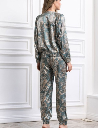 Шёлковый костюм бомбер с брюками Mia-Amore DONATELLA 3076 изумрудный, Цвет: изумрудный, Размеры: 3XL, изображение 2