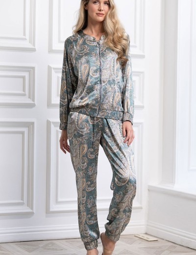 Шёлковый костюм бомбер с брюками Mia-Amore DONATELLA 3076 изумрудный, Цвет: изумрудный, Размеры: 3XL, изображение 3